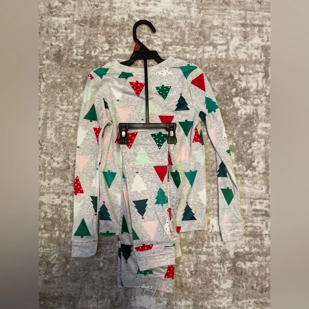 Wonder Nation Kids Pajama Set - Multicolor Christmas Trees Pattern size 7-NWT